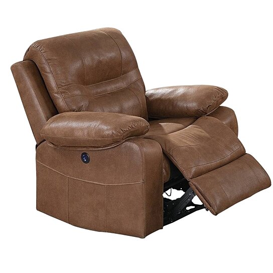 Saltoro Sherpi 41 Inch leatherette Reclining Chair with USB Port